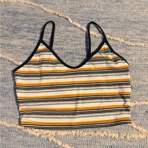 SHEIN Yellow and Black Striped Camisole